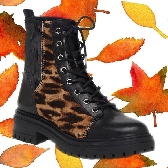 Vince Camuto Bestenda Combat Booties Leopard 7